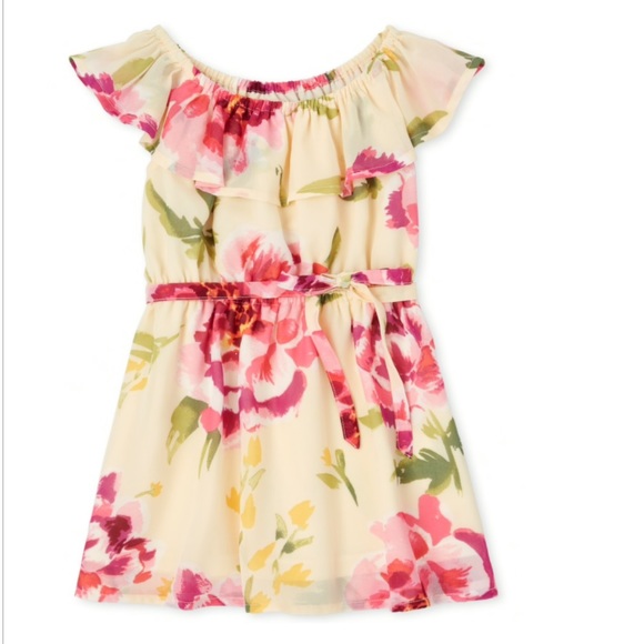 The Children's Place Other - NWT Pale Yellow w/Floral Print Chiffon Dress